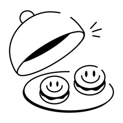 A hand drawn icon of sweet cookies 
