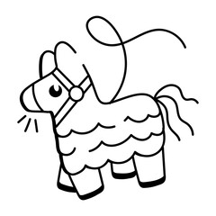 A hand drawn icon of birthday pinata 

