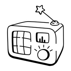 A doodle icon of music device 
