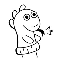A hand drawn icon of finger puppet 


