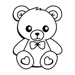Cute teddy bear icon in doodle style 
