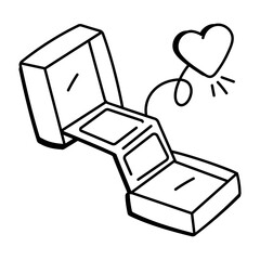 Lovely surprise icon in doodle style 
