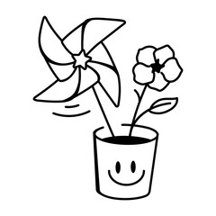 A hand drawn icon of birthday props 

