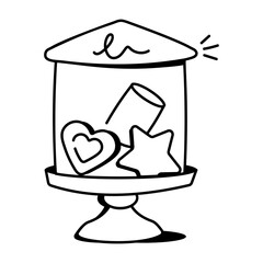 A hand drawn icon of birthday treats 
