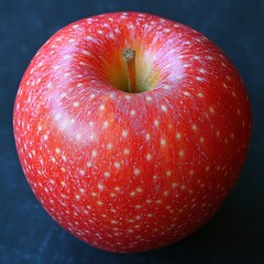 Close-up of a Red Apple with White Lenticels
