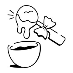 A hand drawn icon of chocolate dip 
