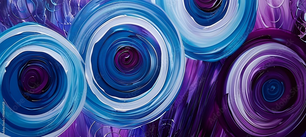 Poster abstract geometric design featuring purple and blue circular patterns with creative and modern visua