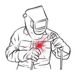 welder hand drawing