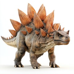 Fototapeta premium A realistic depiction of a dinosaur, showcasing its spiked back and muscular build.