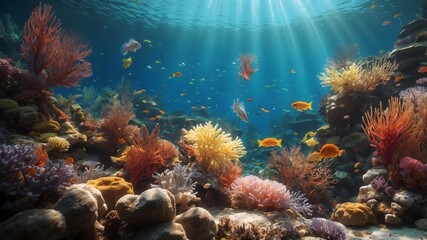 Obraz premium The Coral Ballet: Palaemon cummingi in Underwater Splendor