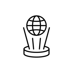 Digital world outline icons, minimalist vector illustration ,simple transparent graphic element .Isolated on white background