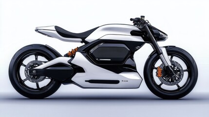 Fototapeta premium Sleek electric motorcycle design showcasing modern aesthetics.