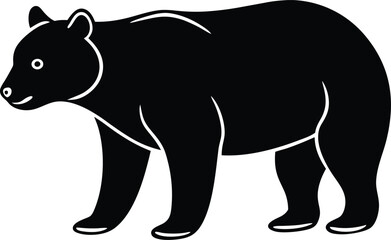 Stylized Black Bear Vector Art