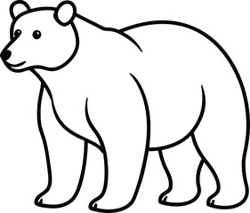 Playful Bear Outline Clipart Design