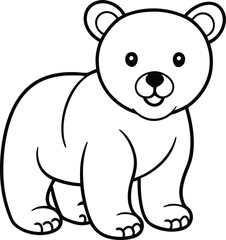 Cartoon Bear Drawing for Coloring Pages