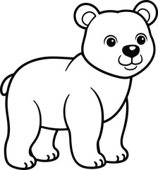 Child-Friendly Bear Line Art Design