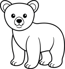 Obraz premium Cute Wildlife Illustration - Bear Outline