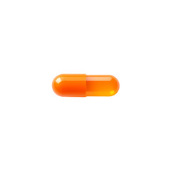 Single Orange Capsule on Black Background for Medical Stock Photo on transparent background