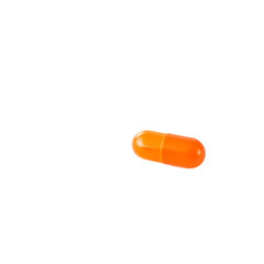 Single Orange Capsule on Black Background for Medical Stock Photo on transparent background