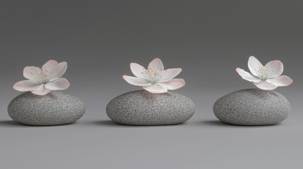 Serene Spa Stones Flowers Tranquil Zen Garden Image