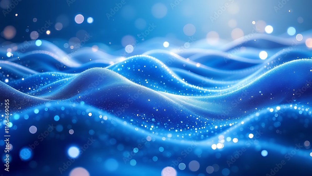 Poster an abstract cold blue background with subtle motion blur creates a mesmerizing technological atmosph