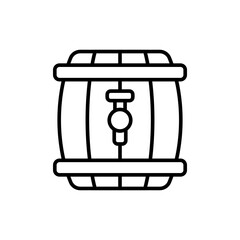 Wooden barrel outline icons, minimalist vector illustration ,simple transparent graphic element .Isolated on white background