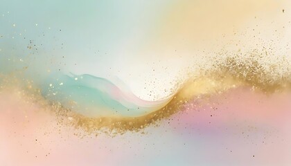 A soft pastel gradient with splashes of delicate gold dust creating a whimsical abstract effect