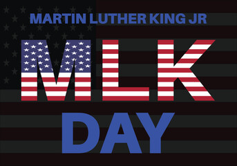 Obraz premium Martin Luther King Jr. Day typography greeting card design. Vector illustration. 