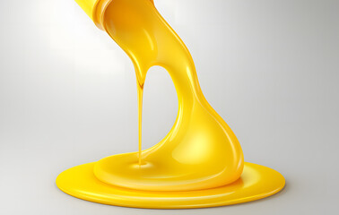 Yellow cream, drops, mustard, mayonnaise