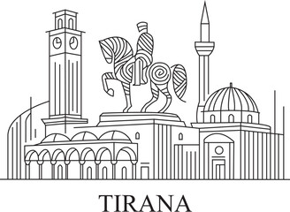 Tirana City Line Draw Simple Minimalist