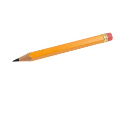 a simple wooden pencil on transparent background