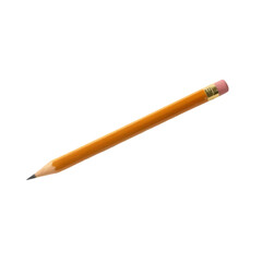 a simple wooden pencil on transparent background
