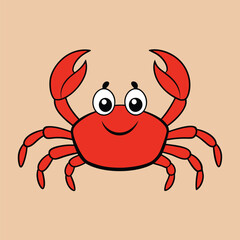 Fototapeta premium crab cartoon isolated on white