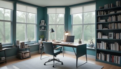 modern office interior with desk