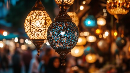 Joyful Atmosphere of a Festive Eid Market Scene