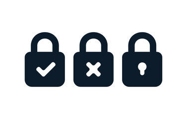 Padlock icon set. Vector illustration