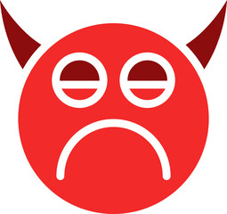 Bored Devil Emoji Icon
