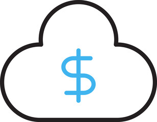 Cloud and Money Line Icon
