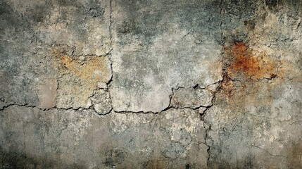 Obraz premium Grunge Brick Wall Texture with Visible Cracks and Mortar Details