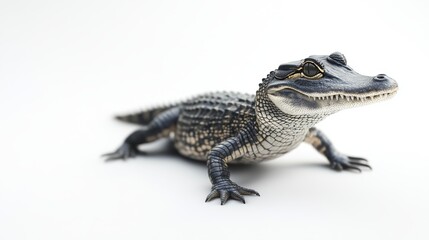 Naklejka premium cute animation of alligator full body stock image, isolated on a white background