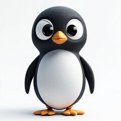 Create very clean and sleek 3d cute jungle animal character, cute eyes, 3d cartoon style, no accessories on character, good lighting, flat white background  made with generative AI