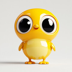 Create very clean and sleek 3d cute jungle animal character, cute eyes, 3d cartoon style, no accessories on character, good lighting, flat white background  made with generative AI