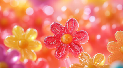 Fototapeta premium Colorful Pop Cute Flower Backgrounds