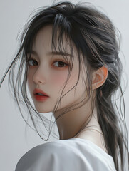 close up portrait of a woman	
