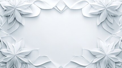 Abstract White Floral Frame Design Background