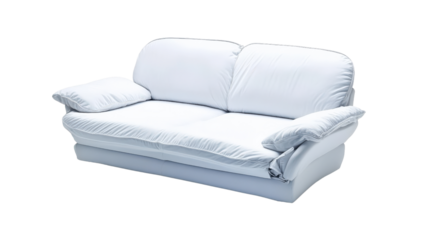 Soft white sofa with plush cushions for comfort