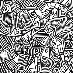 Geometric Doodle Hand Drawn Seamless Pattern