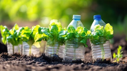 Eco-Friendly Gardening: Growing Lettuce in Recycled Plastic Bottles