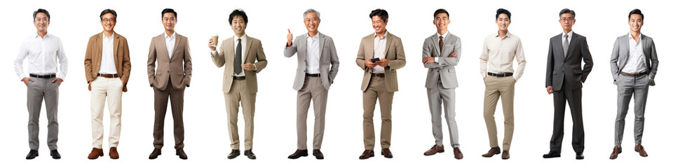 PNG Diverse professional business attire, element set on transparent background
