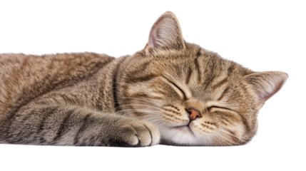Sleeping cat with closed eyes, peaceful and relaxed